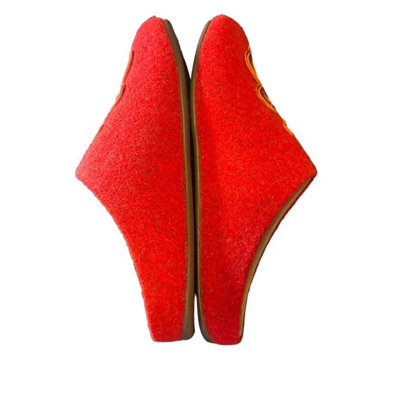 FitFlop Womens Red Wool Mouse Embroidered Slippers US 11 - Picture 3 of 7